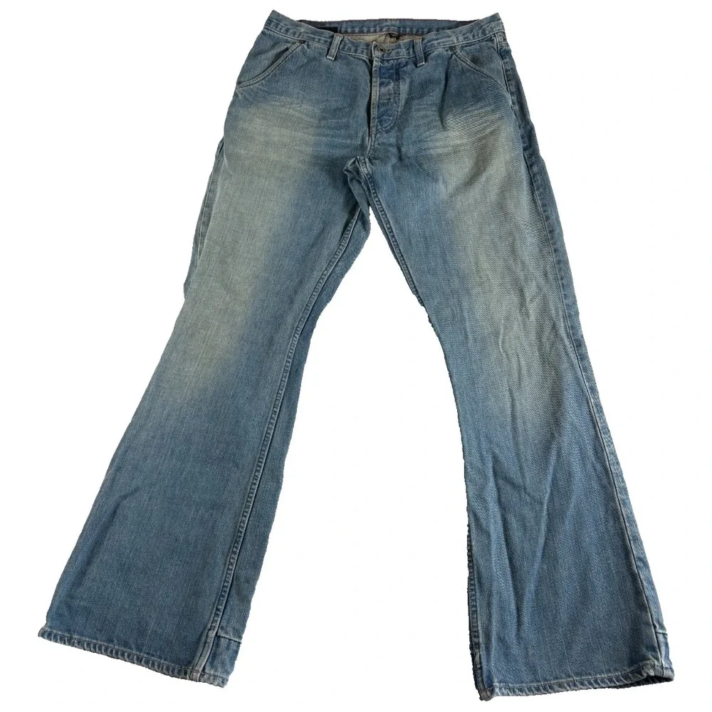 Banana Republic Utility Bootcut Jeans Men 34 Blue Denim Light Wash Everyday Wear
